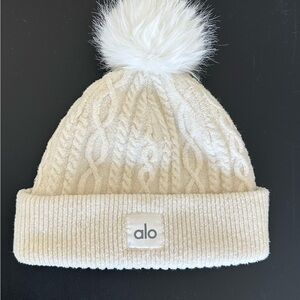 ALO Yoga cream cashmere beanie